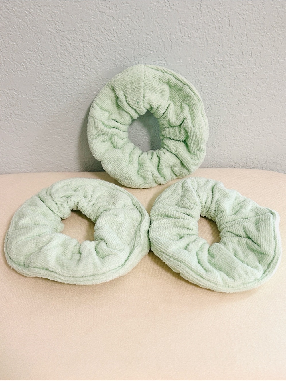 3 Piece Jumbo Light Green Large Hair Care Towel Scrunchies Hair Accessories